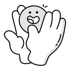 Doodle icon depicting a person with positive thinking  