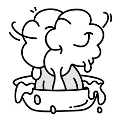 Hand drawn style icon of stress 

