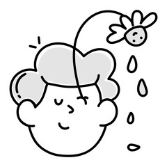 Hand drawn style icon of calmness 