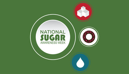 National Sugar awareness week is observed every year on November. Medical Healthcare Awareness concept. background, placard, banner template Vector illustration design.