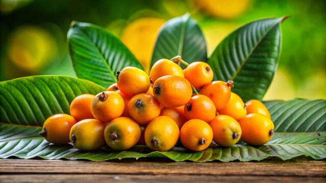 Sweet jocote de corona fruits bursts with flavor and color on a verdant green leaf, a delight for
