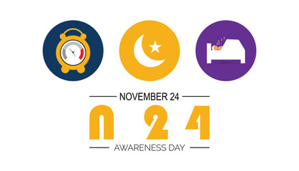 N24 awareness day is observed every year on November. Medical Healthcare Awareness concept. background, placard, banner template Vector illustration design.
