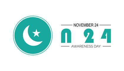 N24 awareness day is observed every year on November. Medical Healthcare Awareness concept. background, placard, banner template Vector illustration design.