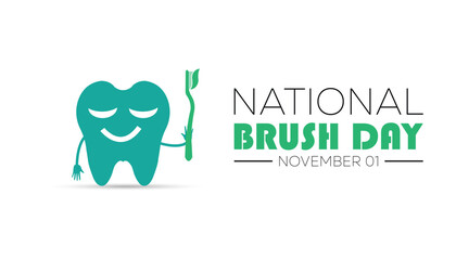 National Brush Day is observed every year on November. Holydays Awareness concept. background, placard, banner template Vector illustration design.