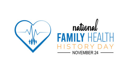National Family health history day is observed every year on November. Medical Healthcare Awareness concept. background, placard, banner template Vector illustration design.