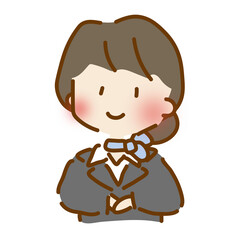 ゆるくて可愛い女性のキャビンアテンダント