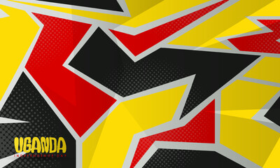 Irregular shape design of black yellow and green background.