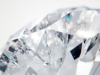 closeup of the cut and brilliance of a dazzling white diamond