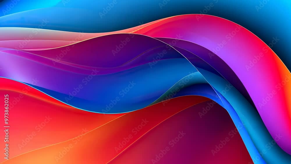 Poster abstract wavy design with vibrant colors creating a dynamic visual effect.