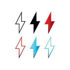 Lightning bolt .Thunderbolt logo icon silhouette logo isolated vector illustration