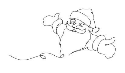 Santa Claus Christmas Mascot in line art style