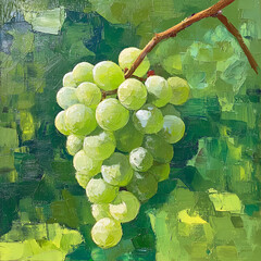 Green grapes watercolor illustration