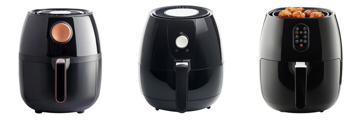 A set of Air Fryer Isolated in a Transparent Background
