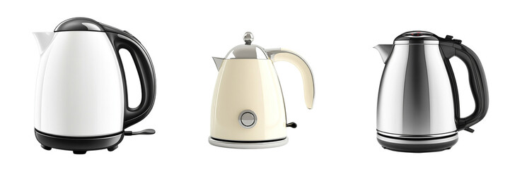 A set of Electric Kettle Isolated in a Transparent Background