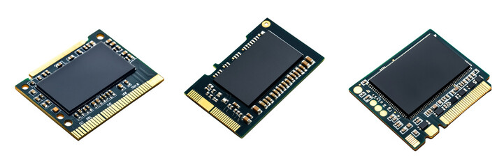 A set of Memory Card Isolated in a Transparent Background