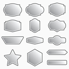 Shield Shape with Silver Gradient. Sheild security and guarantee safe and elegeant symbol