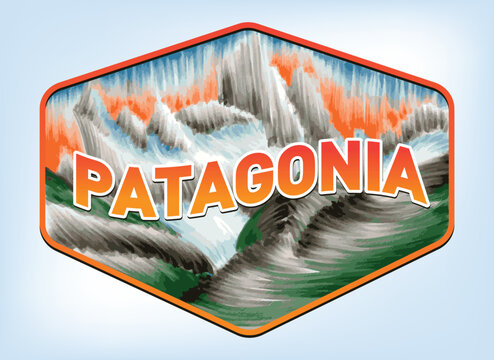 Patagonia mountain in South America Banner Background Vector