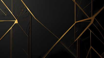 Abstract Black and Gold Geometric Pattern Background