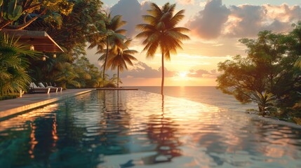 Happy Family Enjoying a Scenic Vacation by the Beach at Sunset - Perfect Family Travel Concept