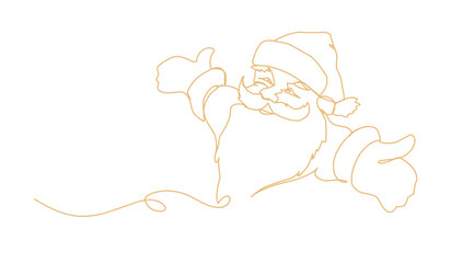 Santa Claus Christmas Mascot in line art style