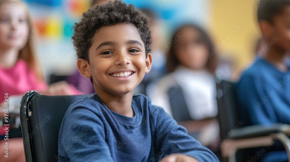 Poster classroom learning experience with inclusive teaching methods for students with disabilities,