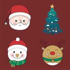Christmas prints for decoration and printing