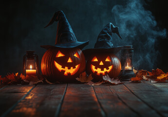 halloween background with pumpkin