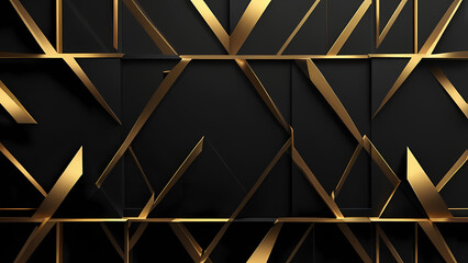 Abstract Black and Gold Geometric Pattern Background