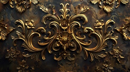 Iron ornament background seamless damask pattern luxurious.