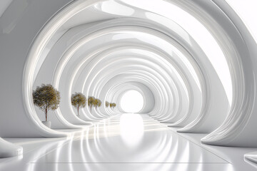 Obraz premium Futuristic minimalist abstract geometric modern architecture space advertising background