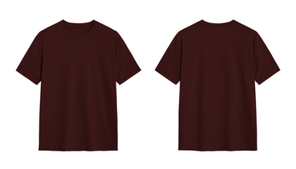 Two maroon t shirts mockup for design template. Blank shirts with clipping path, ready for your design.