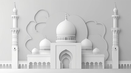 Islamic background for a mosque in gray, a background for Ramadan. Social media posts .Muslim Holy Month Ramadan Kareem . The symbol of the Islamic religion is Ramadan and a blank space for the Arabi 