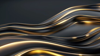 Elegant black and gold abstract wallpaper design, perfect for enhancing contemporary interior spaces with a touch of sophistication and luxury.