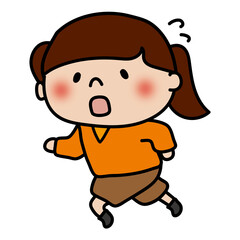 慌てて走る子供（女の子2）