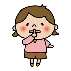 静かにのポーズをする子供（女の子1）