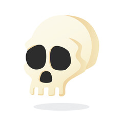 Skull Head flat art illustration with simple style