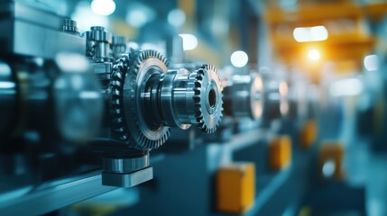 Fototapeta premium Intricate Mechanical Gears Waiting for Precision Repair in an Industrial Workshop Environment