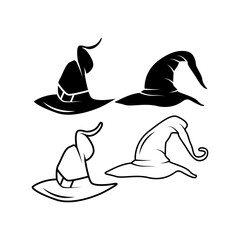 Witch hat icon set