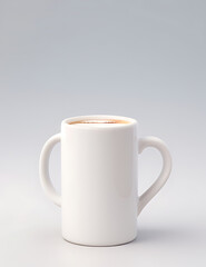 A clean white coffee mug on a plain white isolated background