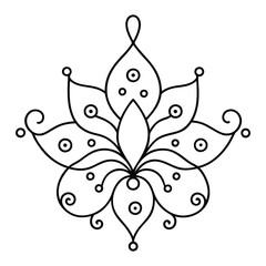 It is a simple mehndi design with tiny dots that draw attention to its lovely curves and swirls.