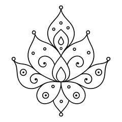 It is a simple mehndi design with tiny dots that draw attention to its lovely curves and swirls.