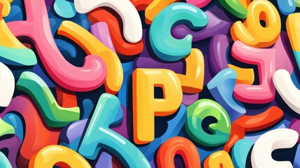 Explore vibrant retro typography patterns ideal for educational environments, perfect for enhancing English learning experiences.