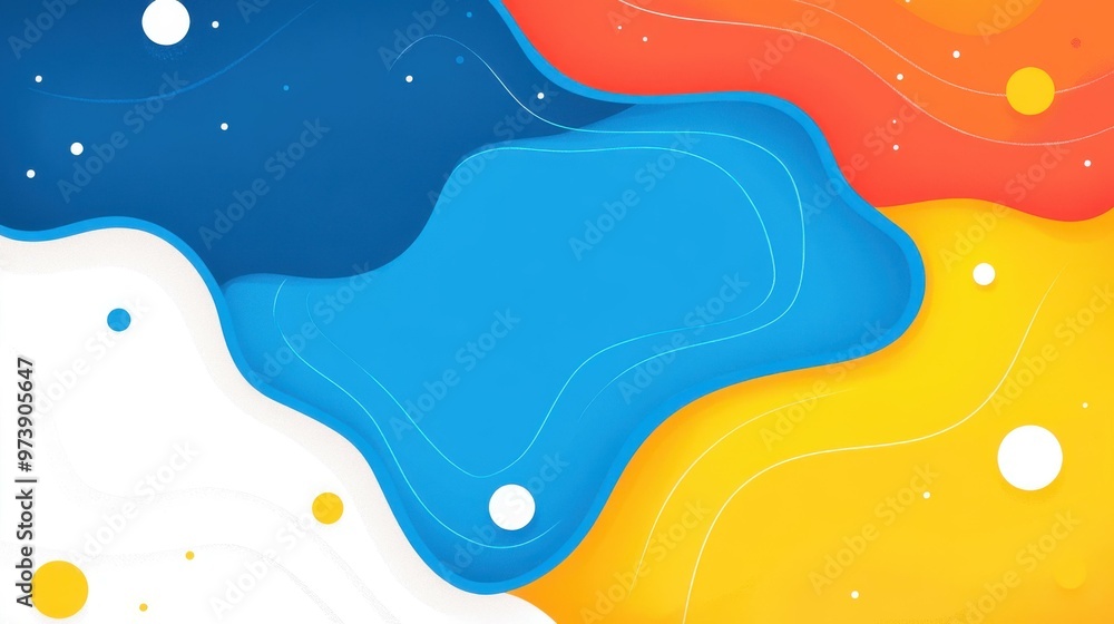 Poster bright vector poster features dynamic waves in a minimal style, perfect for modern decor and artisti