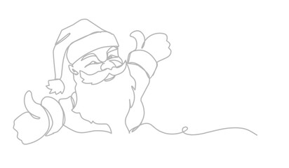 Santa Claus Christmas Mascot in line art style