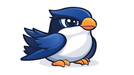 Obraz premium Vibrant cartoon falcon illustration perfect for tshirts, web, and mobile apps a fun doodle style design for all ages