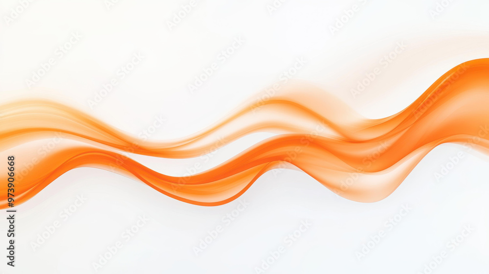 Poster vibrant orange wave lines surge across a white backdrop, illustrating a dynamic flow of data with a 