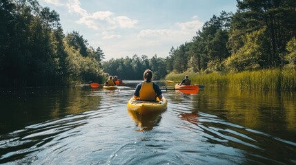 Kayaking for beginners on a safe, shallow lake with an instructor