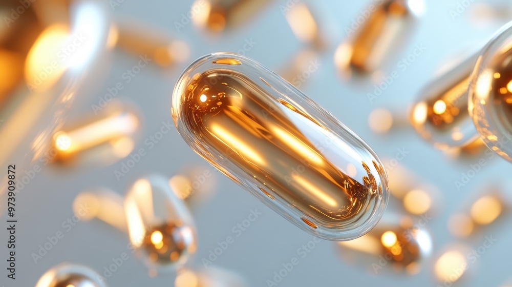 Poster capsules levitate in the air, glowing against a backdrop of colorful bokeh lights, creating an encha
