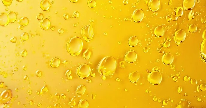 water drops on yellow background
