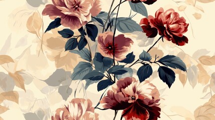 Nostalgic floral vector frame for vintage wallpaper design